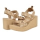 thumbnail image 3 of Sandalia con cuña GUESS DAYSA para mujer con logotipo natural/blanco claro, 3 of 3