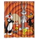 thumbnail image 1 of Cortina de ducha con personajes de Looney Tunes, juego de cortina de baño con ganchos, tamaño 60 x 72 pulgadas, 1 of 3