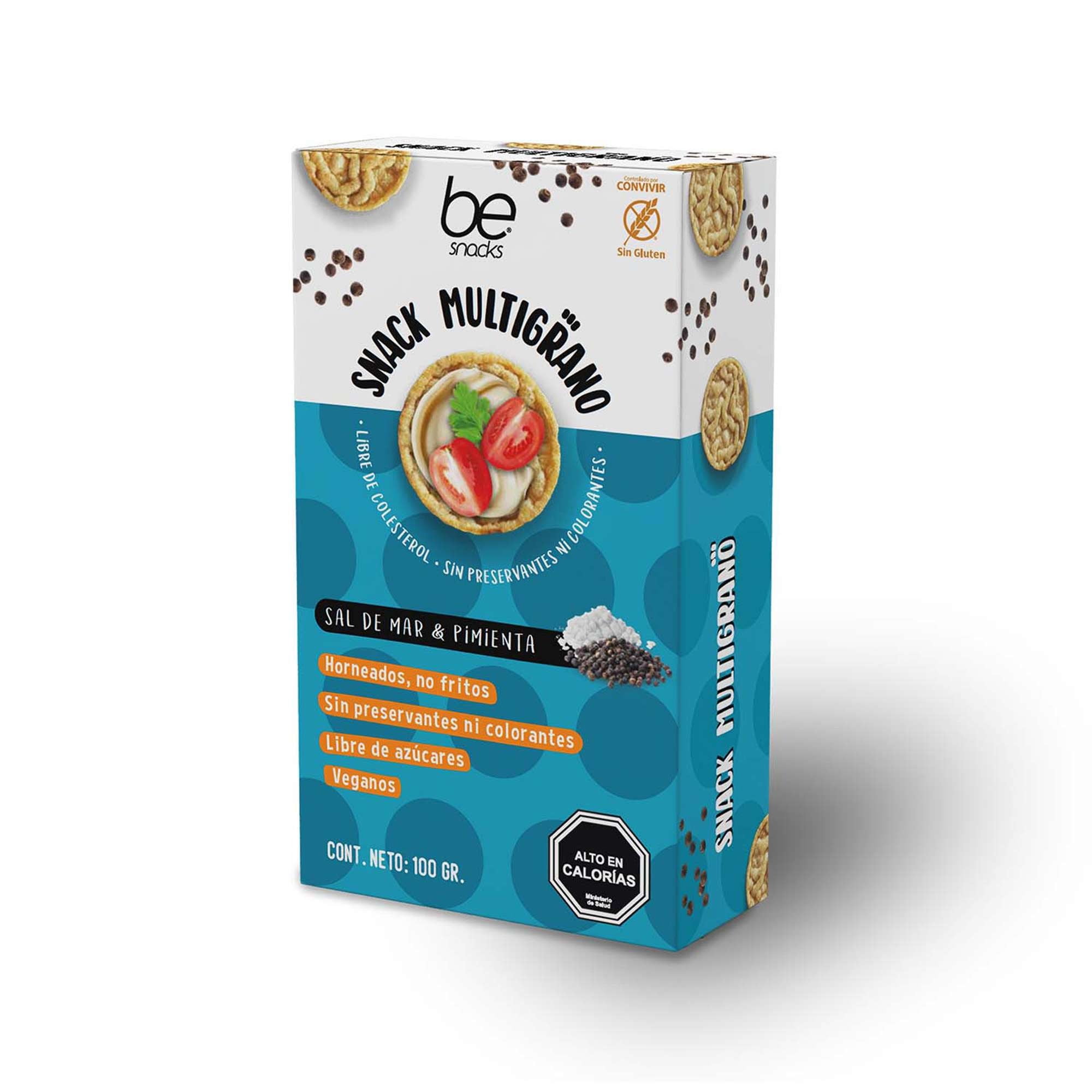 Snack Multigrano Pimienta Negra & Sal De Mar 100 g Be Snacks