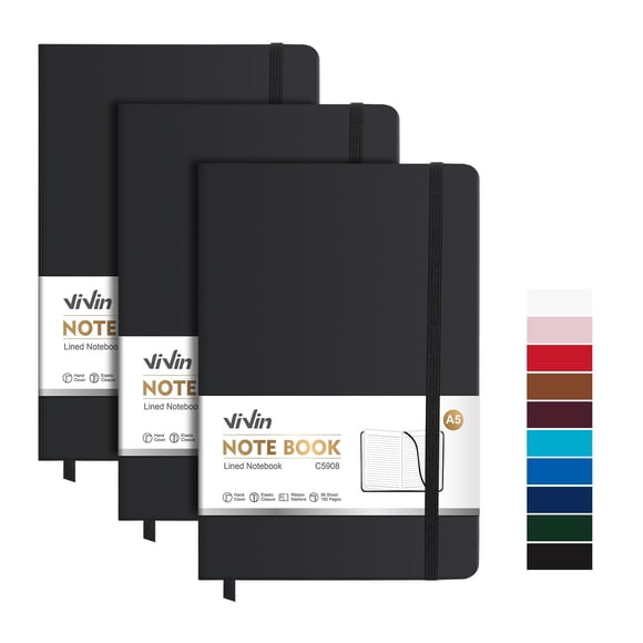 Cuaderno ViVin A5 Pack de 3 - 192 páginas rayado (14 x 21 cm)
