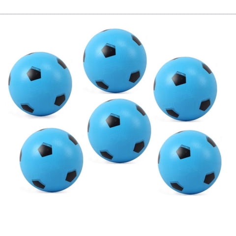 Vipnetwork - Set 6 Pelotas Inflable 22 Cm Diseño Futbol - Color Azul