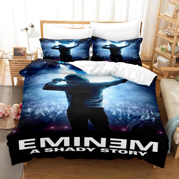 v862 Bed Sheets Eminem Bedding Set Single Twin Full Queen King Size Bed Set Aldult Kid Bedroom Duvetcover Sets bed sheet set 3-Piece Bedding Set (1 Duvet Cover + 2 Pillow Shams) Bed Sheets ju862