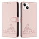 thumbnail image 5 of Funda tipo cartera FOXDOCK para iPhone 15 con soporte, ranuras, RFID, diseño de gato, 5 of 5