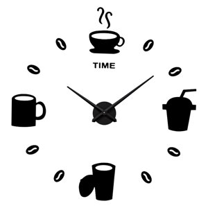 Magideal - Pegatinas De Reloj De Pared Diy De 47 Pulgadas, Reloj Decorativo, Pegatinas Acrílicas Silenciosas, Reloj Grande Redondo Moderno Para La Decoración Del Negro