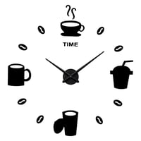 Magideal - Pegatinas De Reloj De Pared Diy De 47 Pulgadas, Reloj Decorativo, Pegatinas Acrílicas Silenciosas, Reloj Grande Redondo Moderno Para La Decoración Del Negro