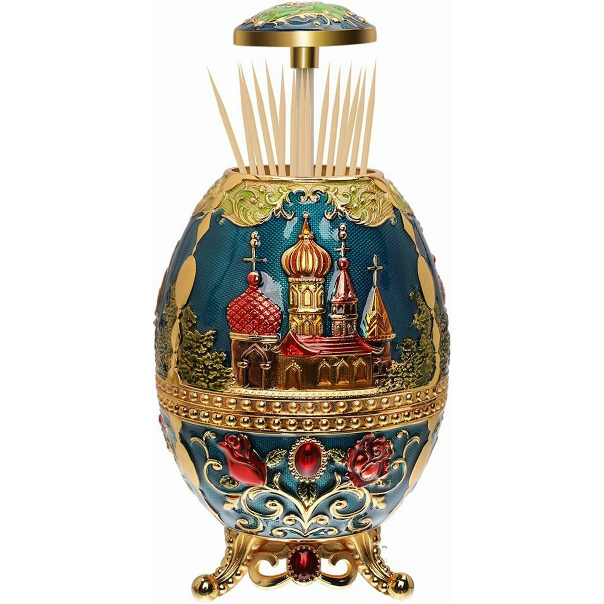 Veat00l - Caja De Almacenamiento De Palillos De Dientes Retráctiles, Dispensador Automático De Palillos De Dientes Desplegable, Retro Y Exquisito, A Prueba De Polvo E Higiene, Mano De Obra Fina