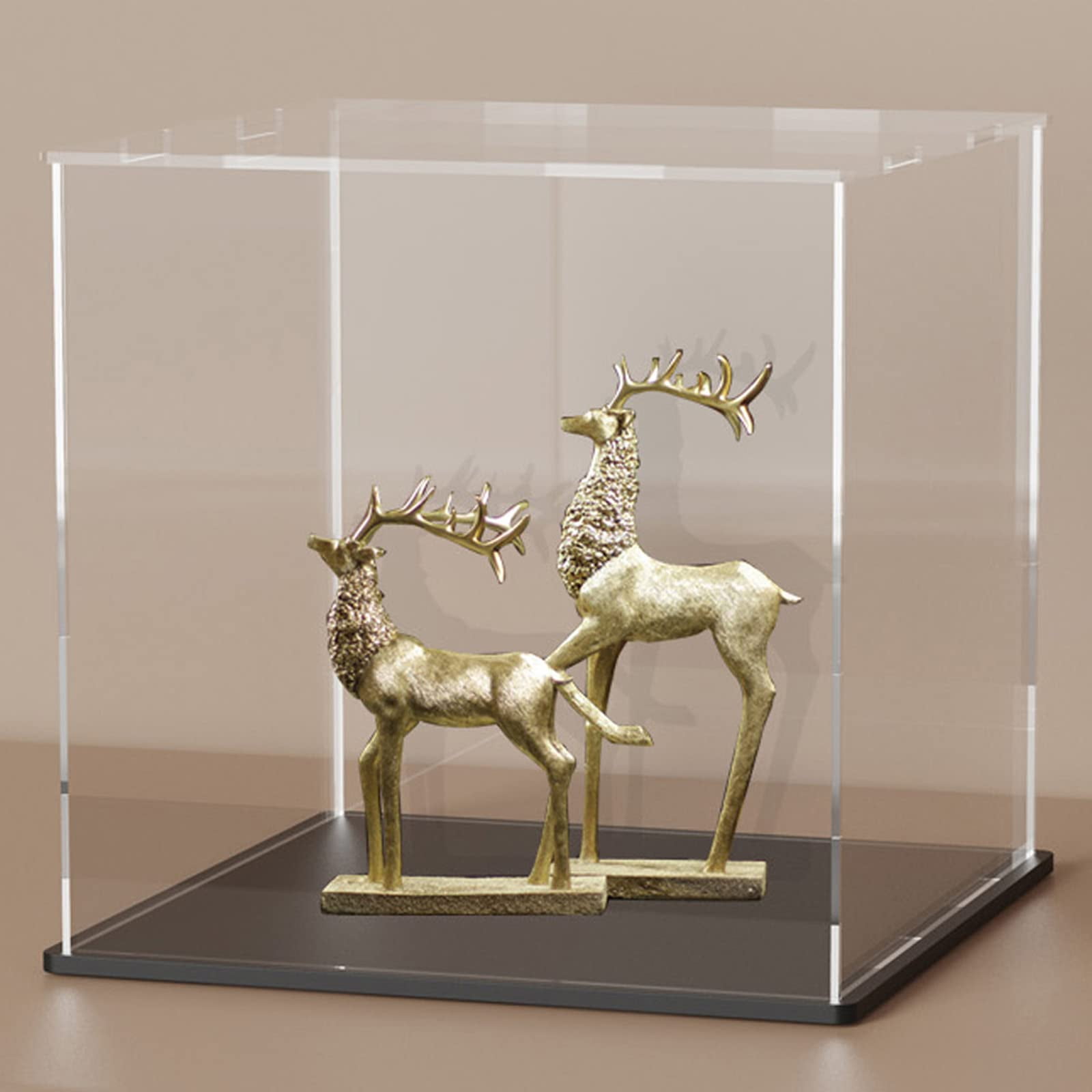 Svenjbb - Vitrina Acrílica Con Forma De Cubo De 15 X 15 X 15 Cm Con Base Negra