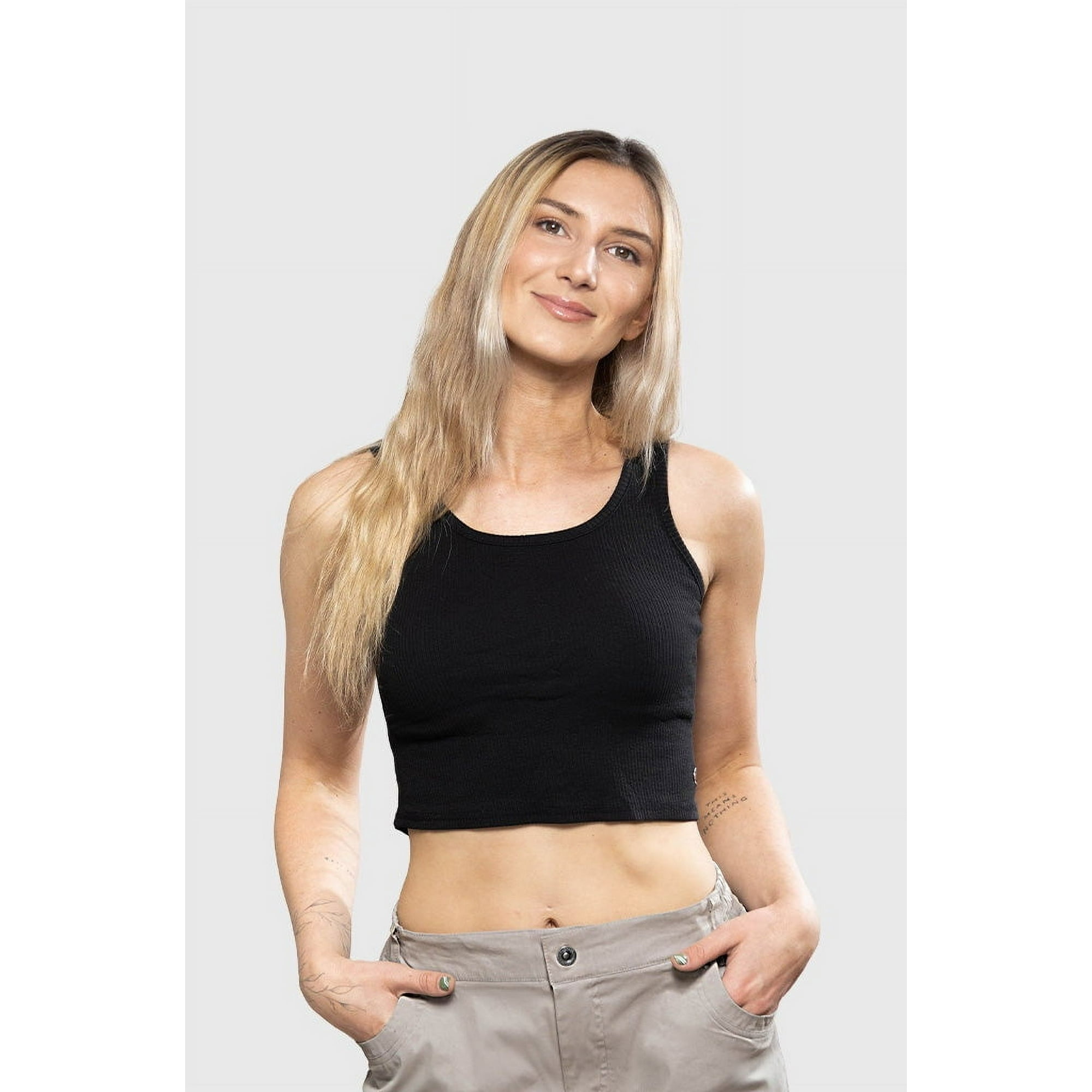 Falcone - Crop Top All Day Negro M Mujer