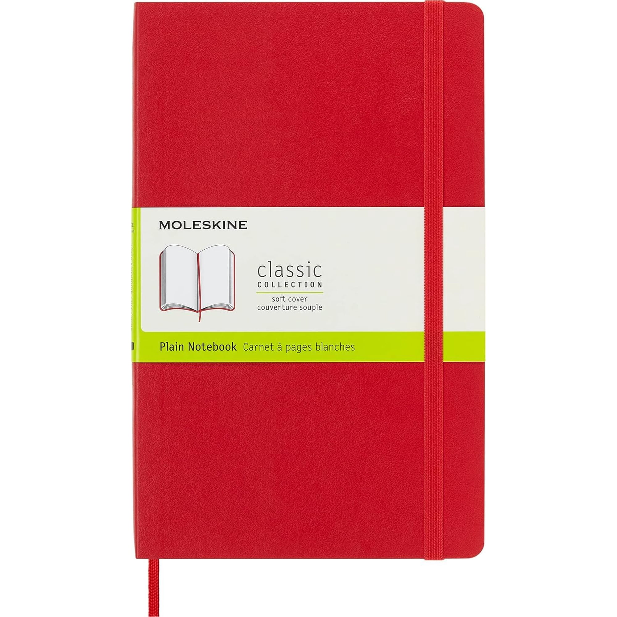 Cuaderno Moleskine Classic De Tapa Blanda, Tamaño Grande, Rojo Escarlata