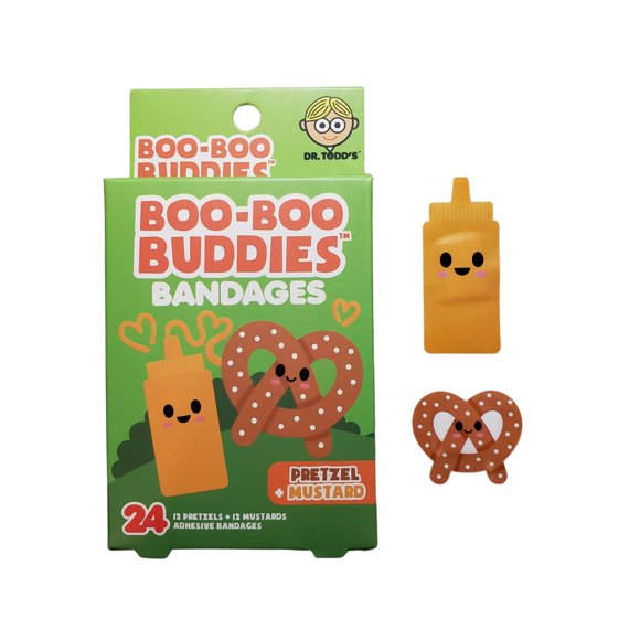 Curitas Boo Boo Buddies 24 piezas Pretzel + Mostaza