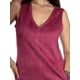thumbnail image 2 of Jess por Meiko Vestido de Mujer Cuello en V Sin Mangas Cremallera Trasera Imitación Ante Mini Vestido Rojo Vino Talla S, 2 of 6