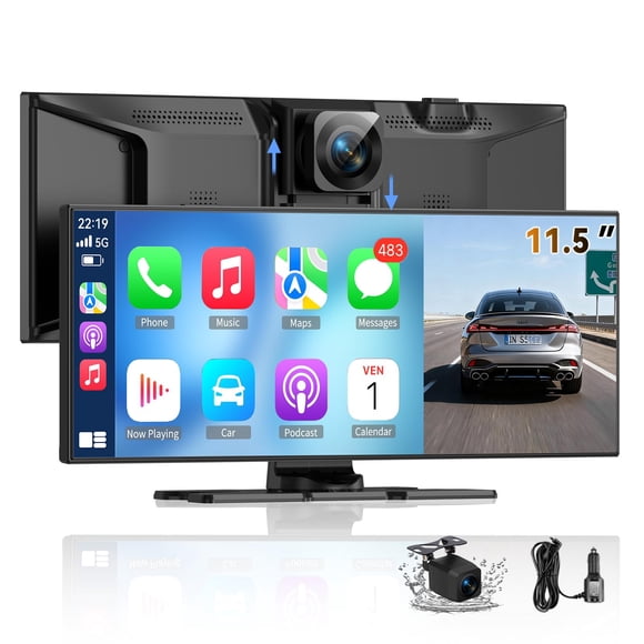 Pantalla Carplay De 11 5 Inalámbrica Con Cámara De Tablero 4k Y Gps