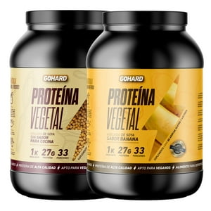 Gohard - Pack Proteinas Vegetales 2Kg Total Sin Sabor - Platano