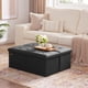 thumbnail image 4 of Otomana de almacenamiento HAUSFRAU de 80 cm con banco plegable gris oscuro, 4 of 6