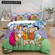 thumbnail image 1 of v2606 Bed Sheets Anime The Flintstone Duvet Cover Set King Queen Double Full Twin Single Size Bed Linen Bedroom Duvet cover Sets Home Textiles 3-Piece Bedding Set (1 Duvet Cover + 2 Pillow Shams) Bed, 1 of 5