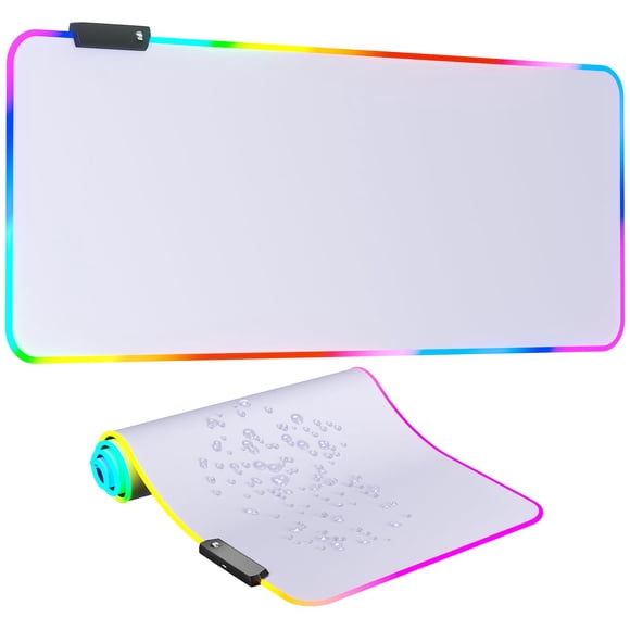 Alfombrilla de ratón DR CATCH RGB LED grande blanca 80 x 30 cm