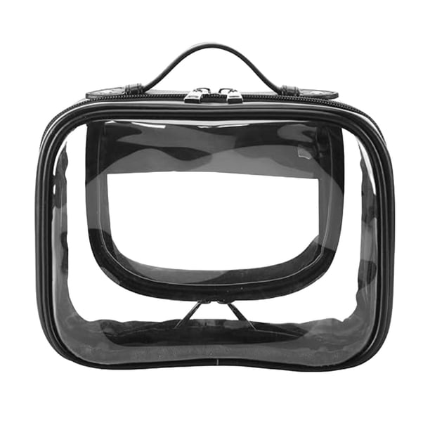 Bolsa De Cosméticos Transparente Bolsa De Artículos De Tocador De Viaje De PVC Para Regalos En El Hogar Actividades Al Aire Libre Negro