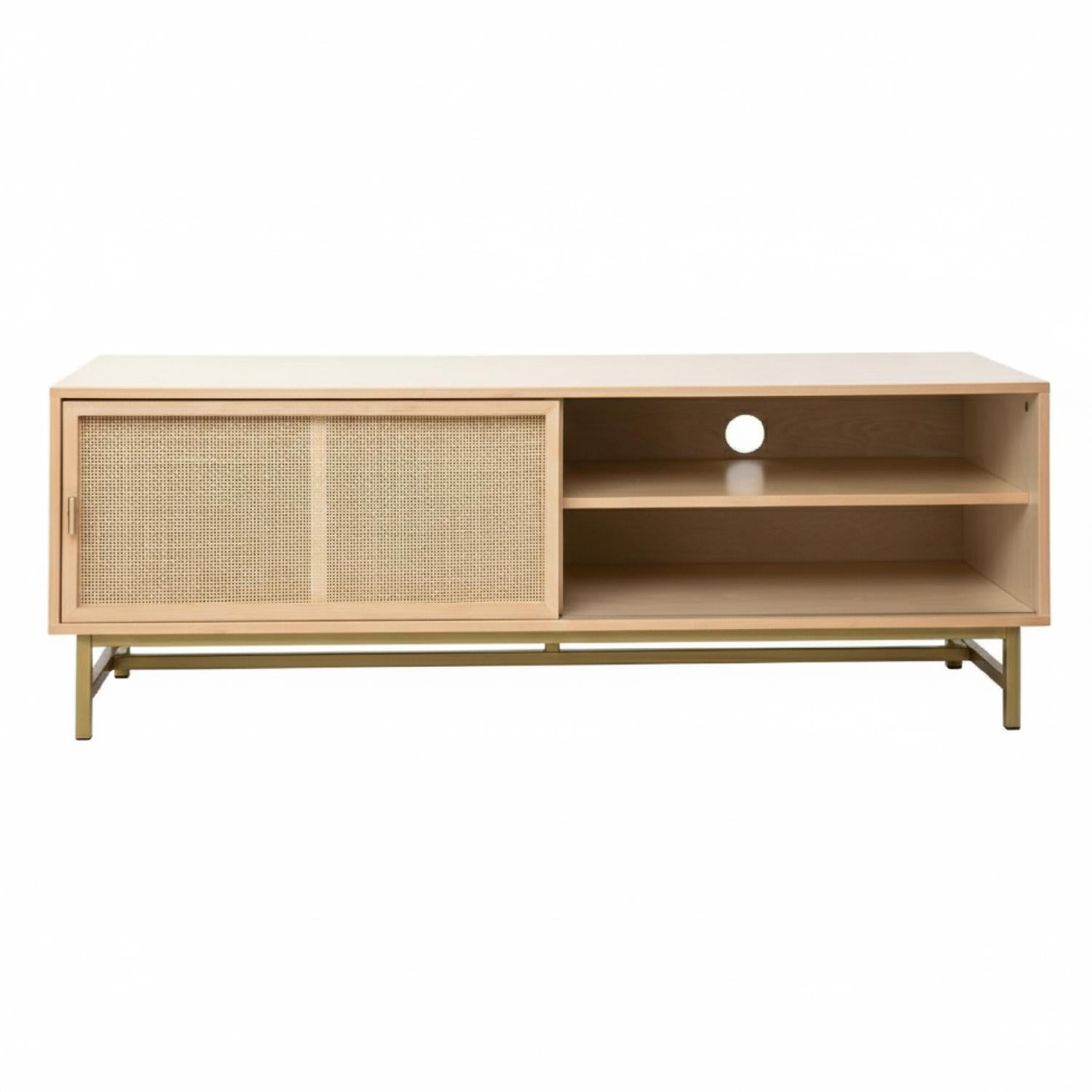 Rack Para Tv Con Puerta De Junco Diseño Natural Atmosphera