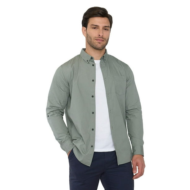 Camisa Hombre Roll Up Musgo Corona
