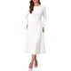 thumbnail image 1 of INSPIRE CHIC Vestido de manga larga para mujer Invitada de boda Formal Cóctel Cuello redondo Vestido largo línea A XL Blanco, 1 of 6