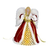 Magideal - Figura De Ángel En La Copa Del Árbol Con Luz, Decoración Navideña, Adorno De Ángel Para La Copa Del Árbol, Decoración Navideña Para Mesa, Festival, Of Rojo