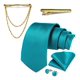 thumbnail image 2 of Corbatas Seda + Pin Cadena + Clip Dorado + Paño + Colleras turquesa Talla Única, 2 of 4