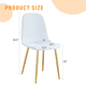 thumbnail image 3 of Luxury Simple Chair - Set of 4 White Linen Material High Resilience Dining Chair with Metal Golden Leg.Integral metal leg architecture,Suitable for various interior decoration styles., 3 of 3