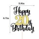 thumbnail image 2 of Adorno para Pastel Dxsdgetue Feliz 20º Cumpleaños Negro y Dorado, 2 of 8