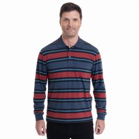 Kotting - Polera Jersey Listada Cuello Camisero Azul