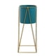 thumbnail image 1 of Porta Macetero Pedestal Maceta Plantas Verde Dorado Mediano, 1 of 9