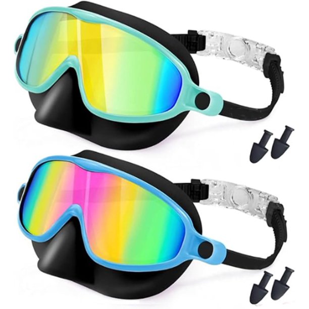 Gafas natación niños nuevas visión amplia antivaho anti-UV piscina 3-14 años
