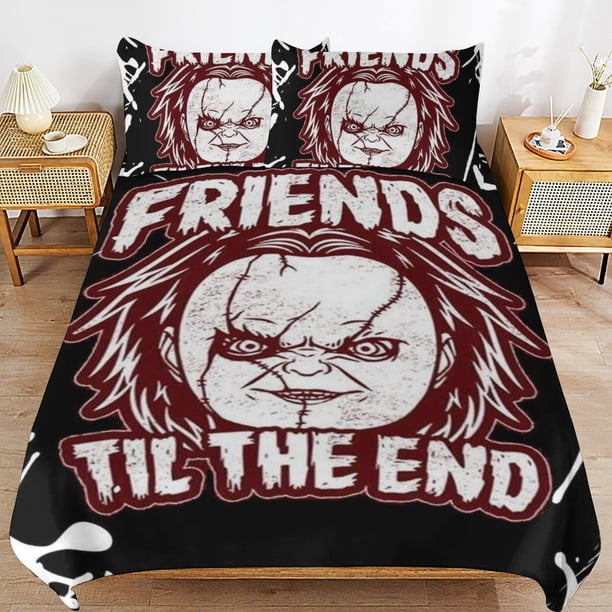 Bride of Chucky Bedding Set Duvet Cover Comfortable and Lightweight Cartoon Bedding 3 Piece Bed Set