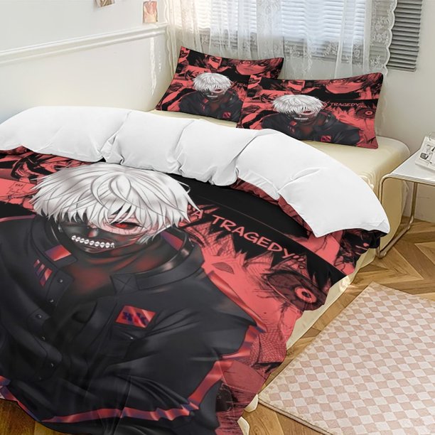 Tokyo Ghoul Anime Home Bed 3-piece Set Classic Japanese Anime Polyester Wash Student Dormitory Set