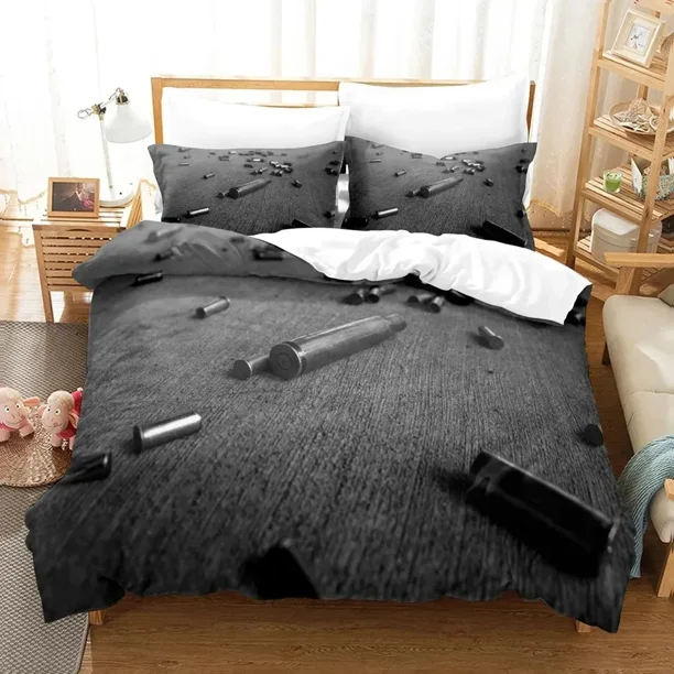 Gaming AK 47 Bedding Set Single Twin Full Queen King Size PUBG Bullet Bed Set Aldult Boys Bedroom Duvetcover Sets 3D Print 025
