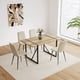 thumbnail image 3 of 55" MDF Wood Colour Dining Table and Modern Dining Chair Set of 4, Mid Century Wooden Kitchen Table Set, Metal Base & Legs, Dining Room Table and Linen Chairs, 3 of 3