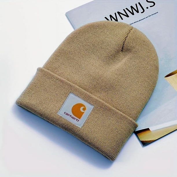 Warm and Cozy Unisex Knit Beanie with Solid Color and Skull Design - Perfect for Skiing, Autumn, and Winter
