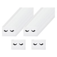 Magideal - 50 Bolsas Para Pestañas, Bolsas Vacías Para Maquillaje De Pestañas, Bolsas Con Cremallera Para Pestañas De Clientes, Fáciles De Abrir Y Cerrar: Patron , 15X10Cm Blanco