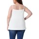 thumbnail image 3 of CURVY GLAM Camiseta sin mangas con tirantes ajustables y pliegues básicos elegantes para mujer de talla grande para la escuela o universidad 2X Blanco, 3 of 6