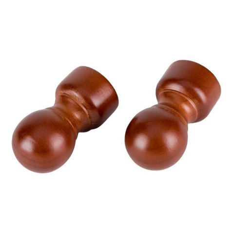 Metalhsa - Pack 2 Unidades Terminal Bola De Madera Chocolate 28 Mm