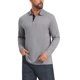 thumbnail image 4 of INSPIRE CHIC Camisetas de Polo de Golf para Hombre con Botones de Contraste, Cuello con Bolsillo y Mangas Largas S Gris Claro, 4 of 5