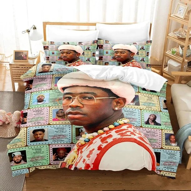 Tyler The Creator Rapper Bedding Set Boys Girls Duvet Cover Pillowcase Bed boys Adult