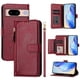 thumbnail image 1 of Funda tipo cartera para GOOGLE Pixel 8A con bolsillo con cremallera, tarjetero, soporte, correa para la muñeca y tapa de cuero Rojo, 1 of 5