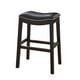 thumbnail image 1 of Taburete de bar New Ridge Home Goods Julian Wood con asiento de sillín, 1 of 6