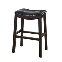 Taburete De Bar New Ridge Home Goods Julian Wood Con Asiento De Sillín