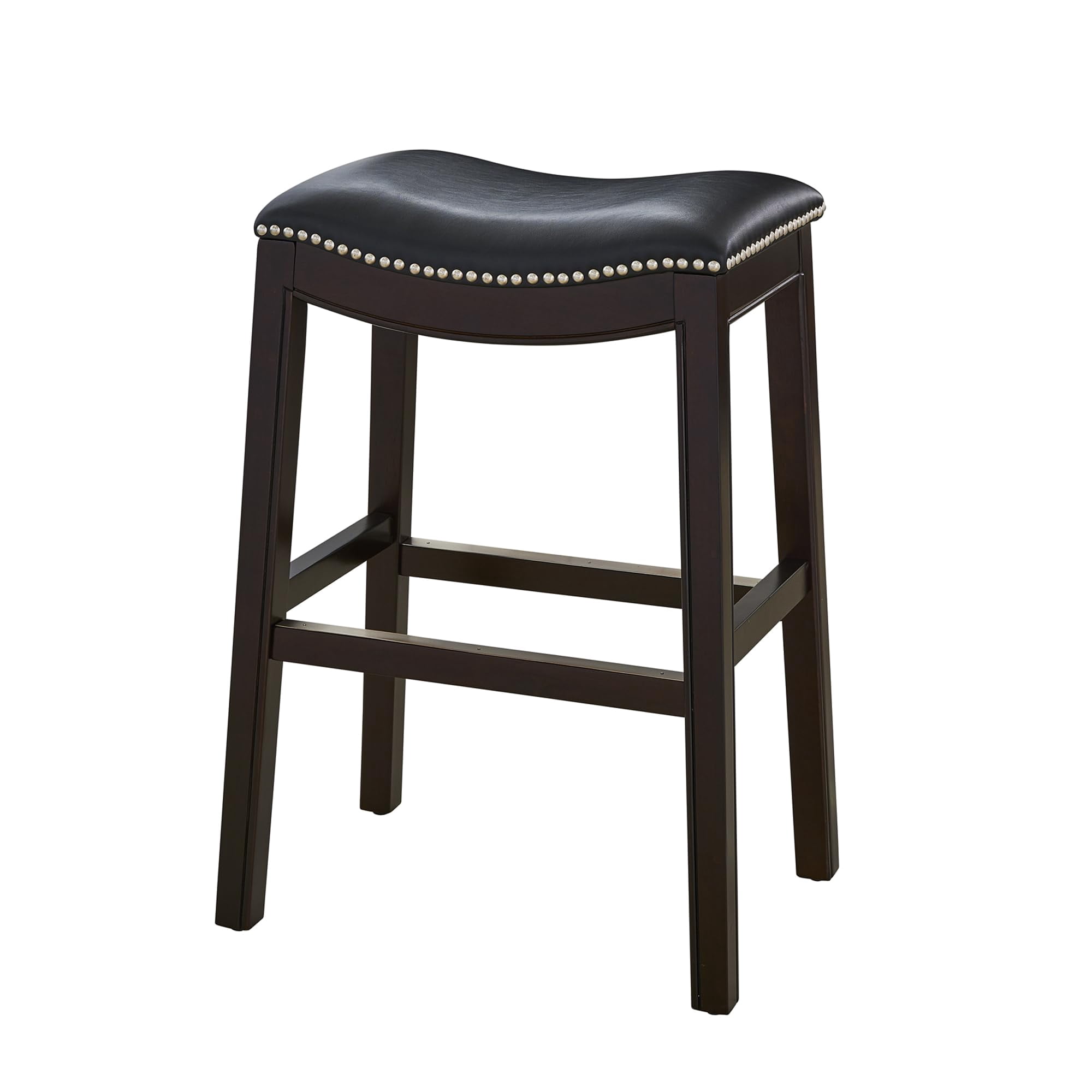 Taburete De Bar New Ridge Home Goods Julian Wood Con Asiento De Sillín