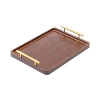 Bothyi - Bandeja De Madera Para Servir Con Asas, Bandeja De Mesa De Centro Para Postre, Mostrador, Almuerzo, 36X25Cm