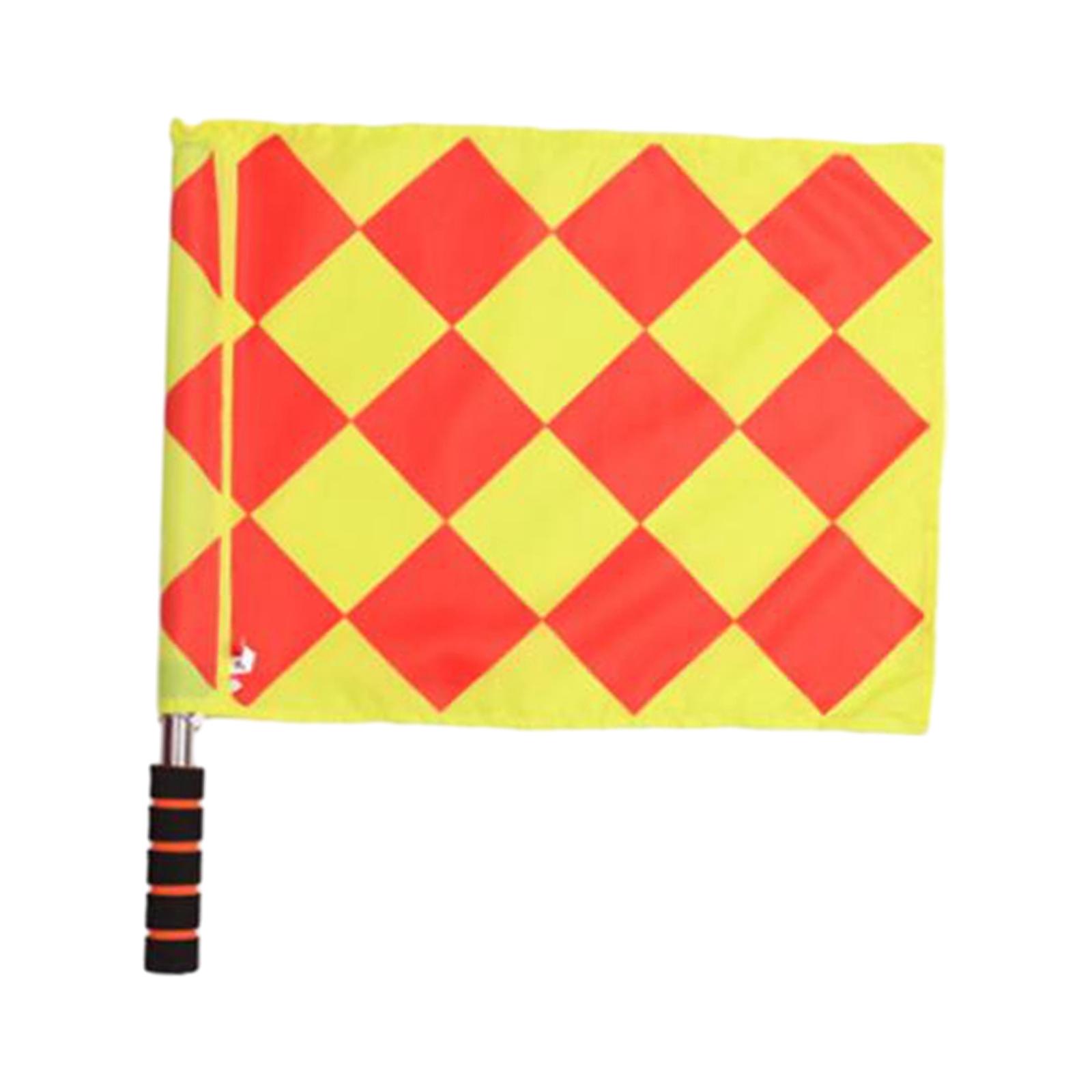Ioensy - Bandera De Árbitro Bandera De Seguridad De Tráfico Portátil Para Campo De Fútbol Cuadrado Pequeño