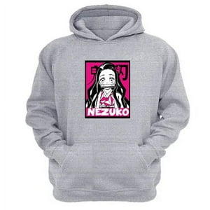 Genérico - Polerón Canguro Nezuko Gris Claro Talla Xs Unisex