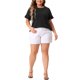 thumbnail image 2 of Agnes Orinda Camisetas de Mujer Tallas Grandes Cuello Redondo Volante Manga Corta Camisetas Casual Verano Blusa 1X Negro, 2 of 5