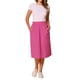 thumbnail image 2 of INSPIRE CHIC Falda de Algodón para Mujer Vuelta al Colegio Cintura Elástica Casual Campesina Línea A Midi con Bolsillos Rosa Fucsia XL, 2 of 6